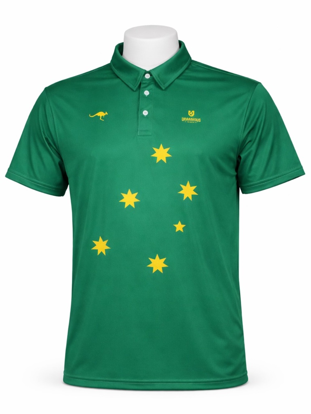 Men's Unanimous Golf Polo Shirt Green Yellow Australian Constellation Size XL